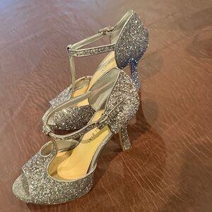 Gianni Bini Sparkling Silver Heels